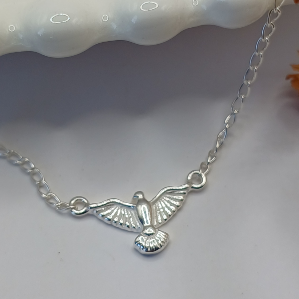 Pulseira Espírito Santo em Prata 925 – Corrente de Elos com Extensor - #2