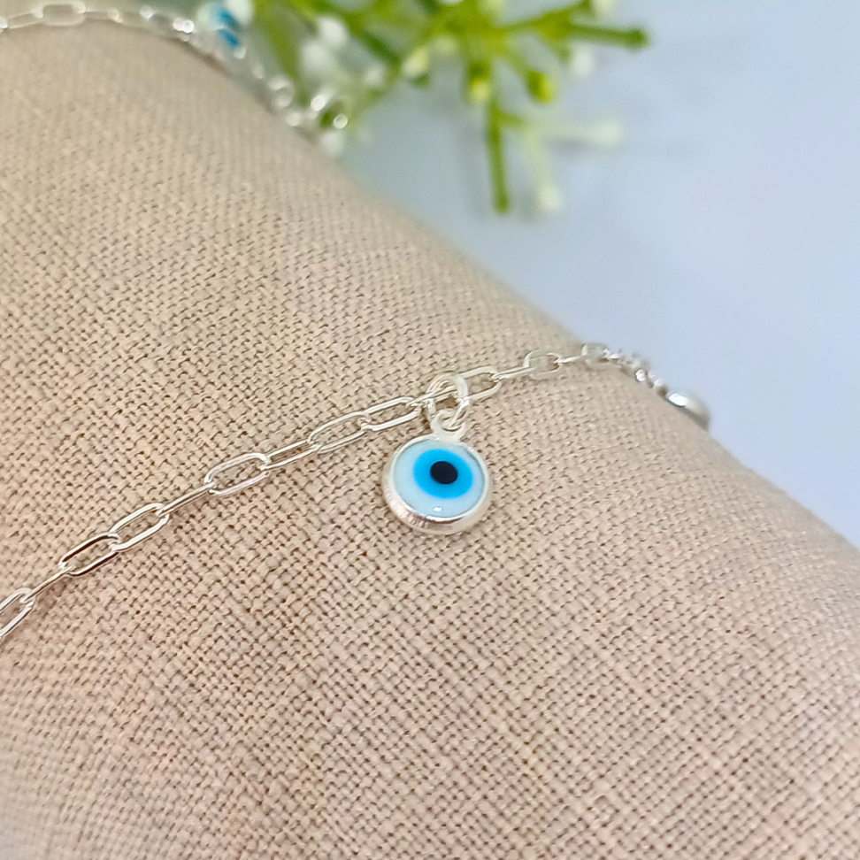 Tornozeleira Olho Grego Prata 925 – 24 cm - #2