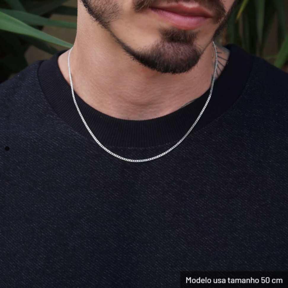 Corrente Elo Grumet 50 cm em Prata 925 - #1