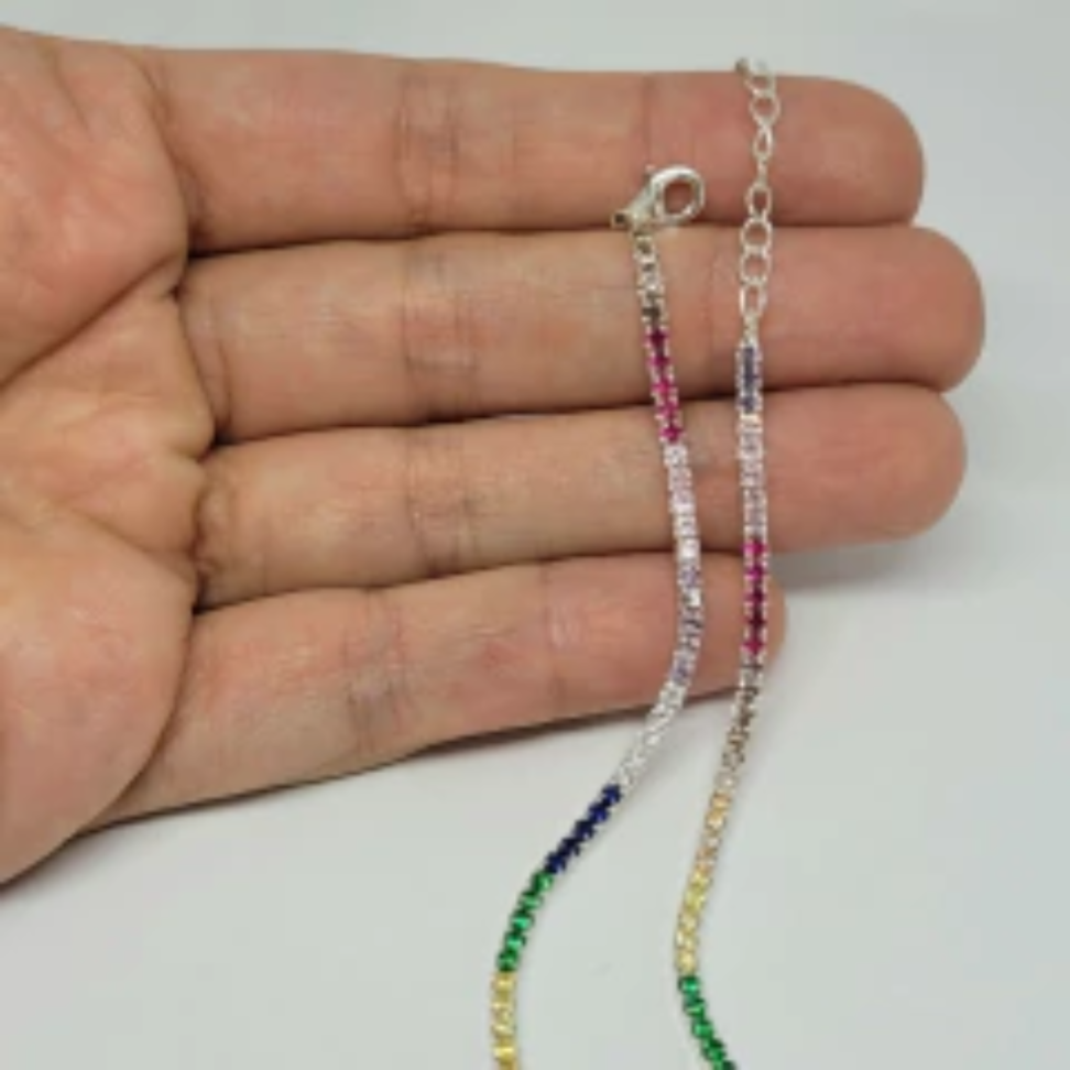 Chocker Riviera Colorida em Prata 925 com Zircônias Coloridas - #3
