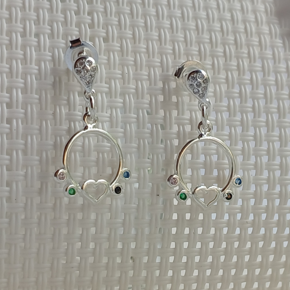 Brinco base gota com circulos coloridos - #1