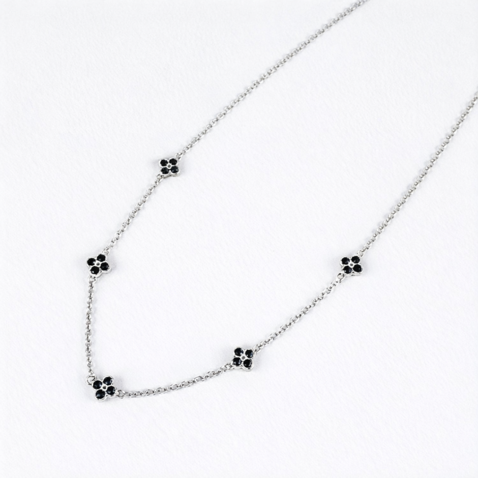 Colar Trevinho Preto com Zircônias em Prata 925 - #3