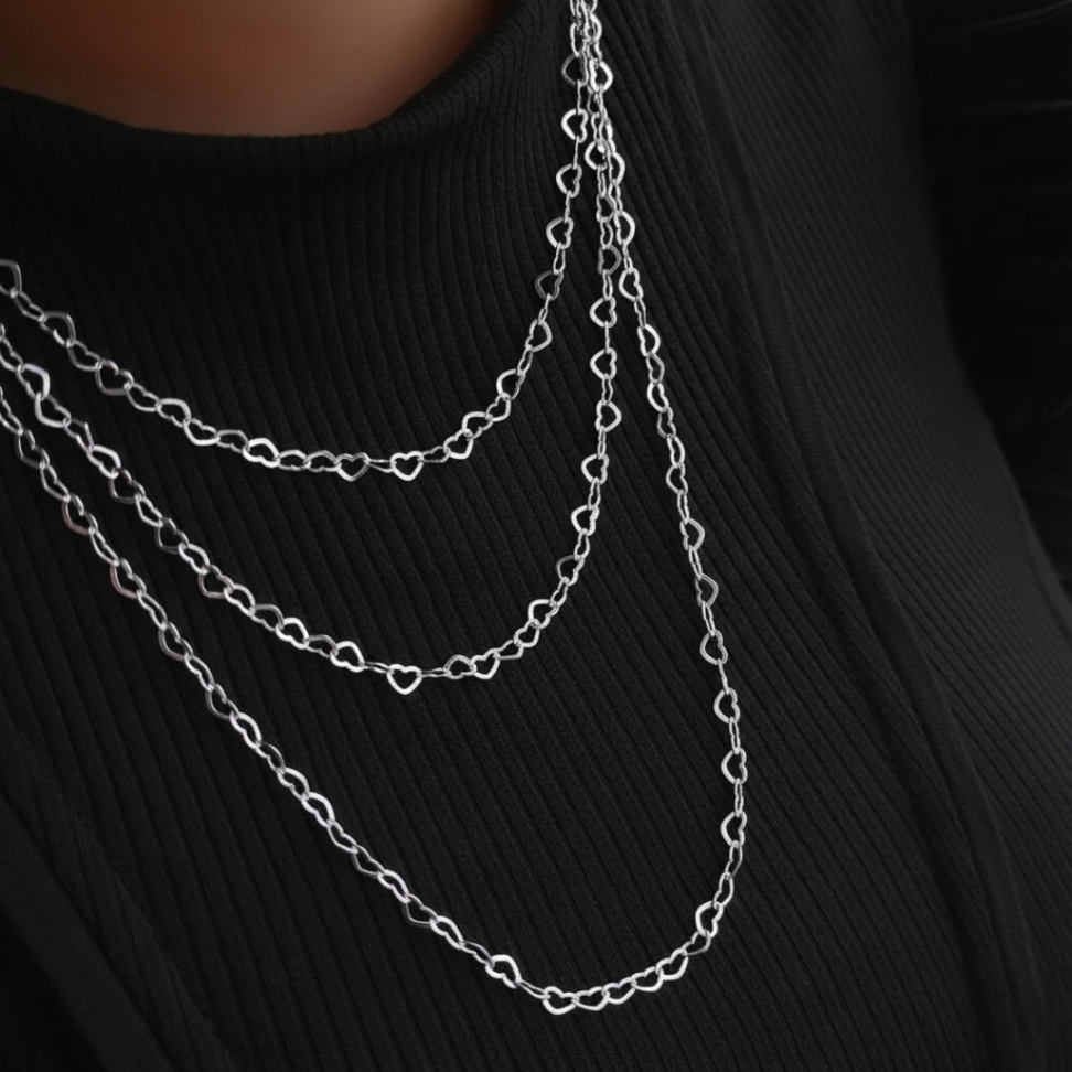 Corrente Elos de Coração Prata 925 – 45 cm - #2