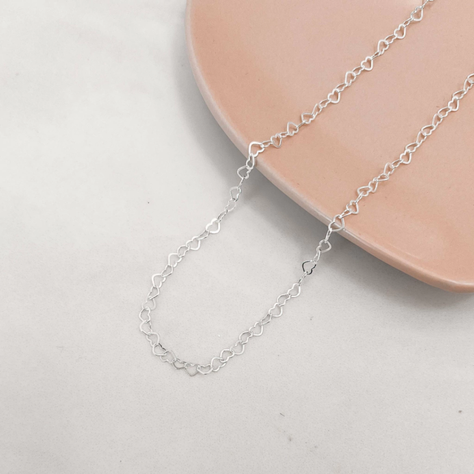 Colar Elo Corações 60 cm em Prata 925 - #3