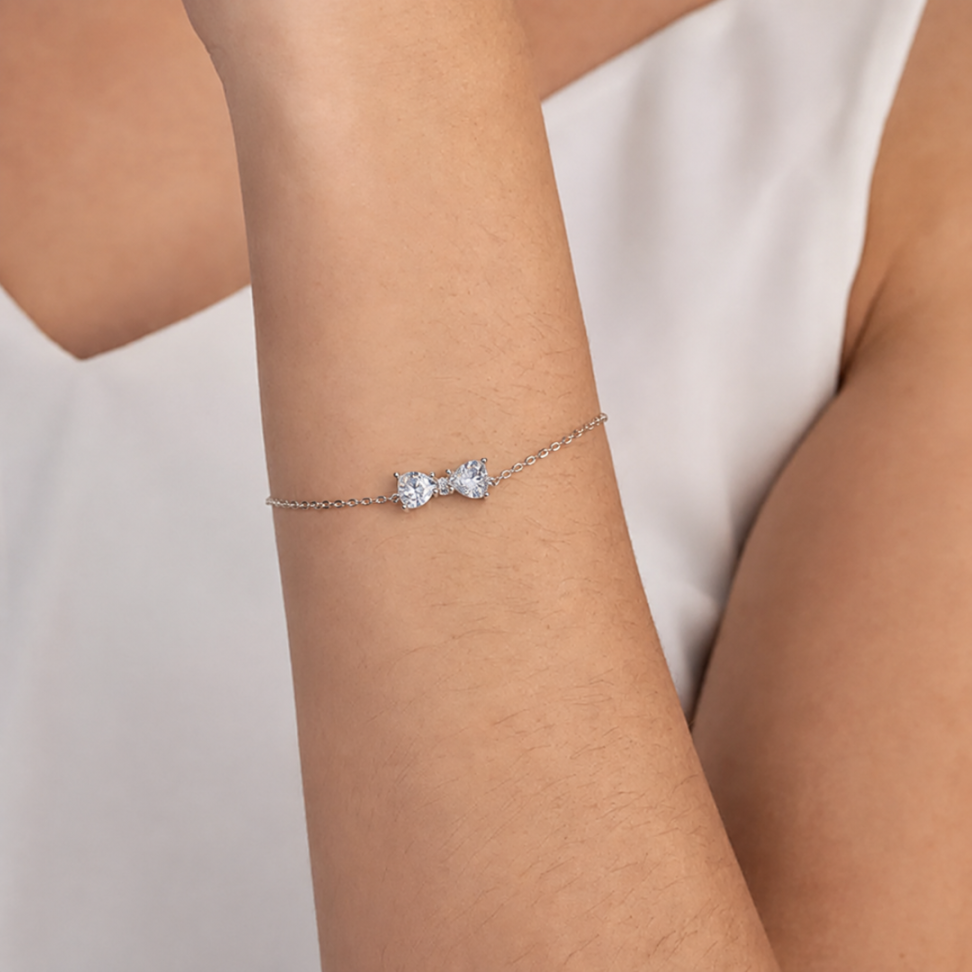Pulseira com laço de Zirconia
