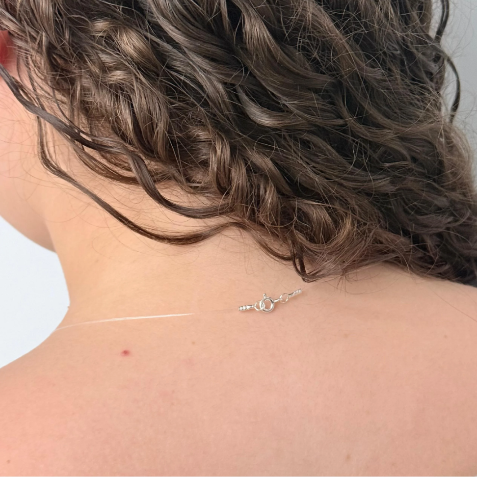 Colar Nylon com Pingente Coração em Prata 925 40cm - #2