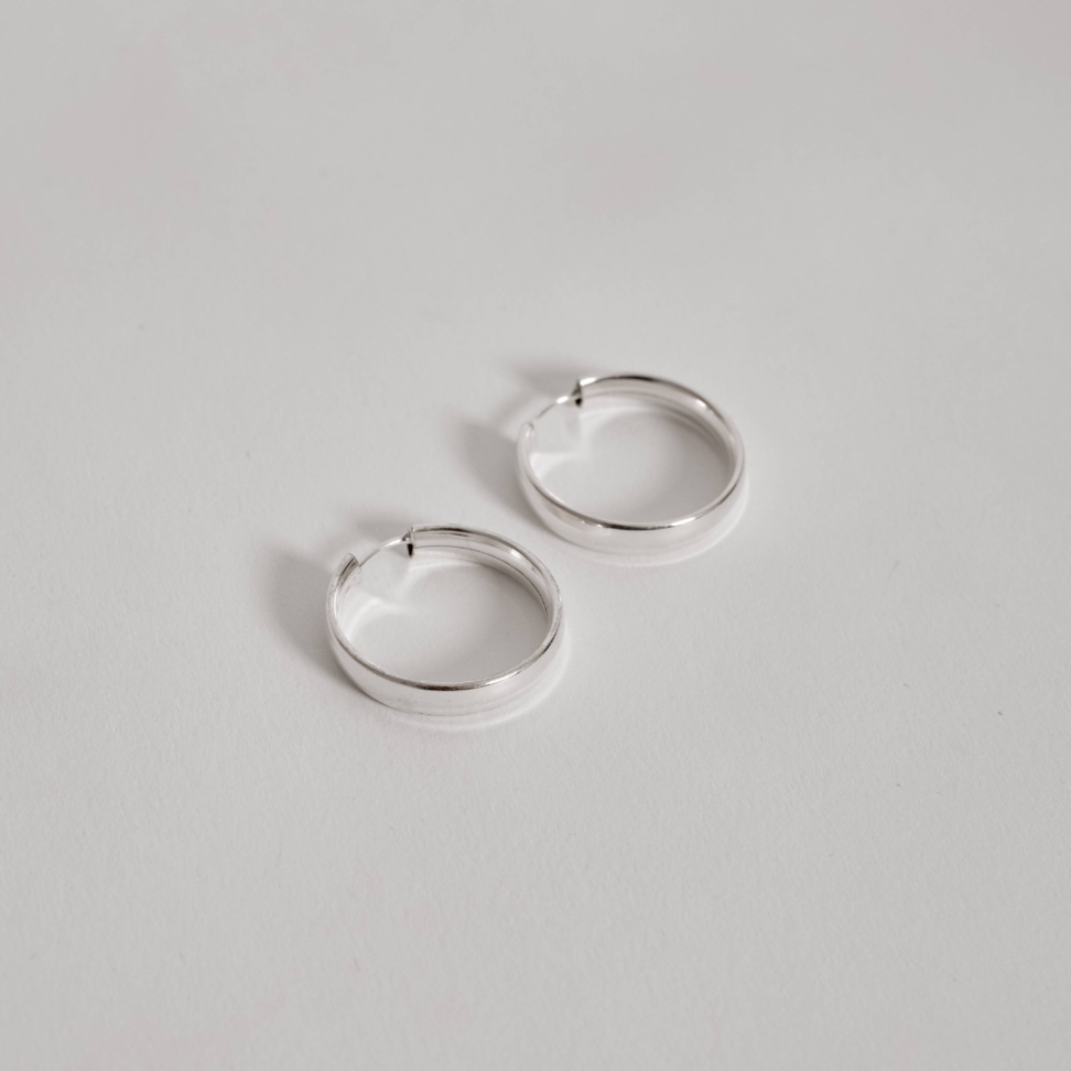 Argola Redonda 22mm Fio Navete em Prata 925 - #4