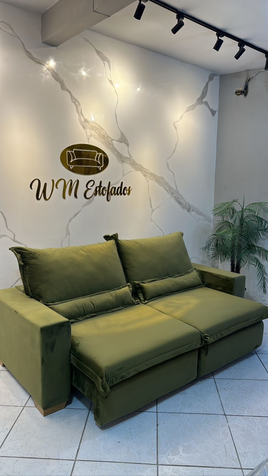 Sofá Retrátil Reclinável com Pillow (2.2m)