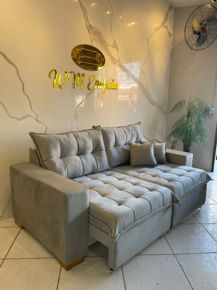 Sofá Retrátil Merlim Pillowtop 2,0m
