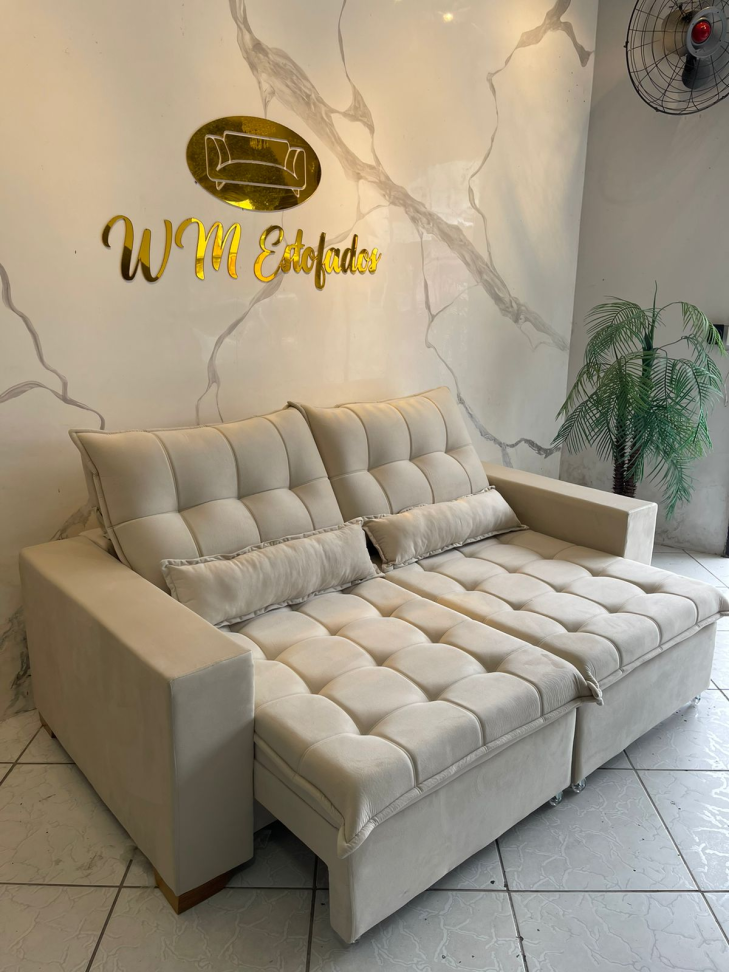 Sofá Retrátil Reclinável com Pillow (2.0m)