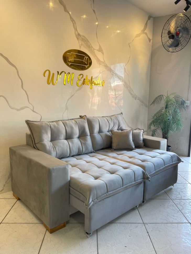 Sofá Retrátil Merlim Pillowtop 2,0m
