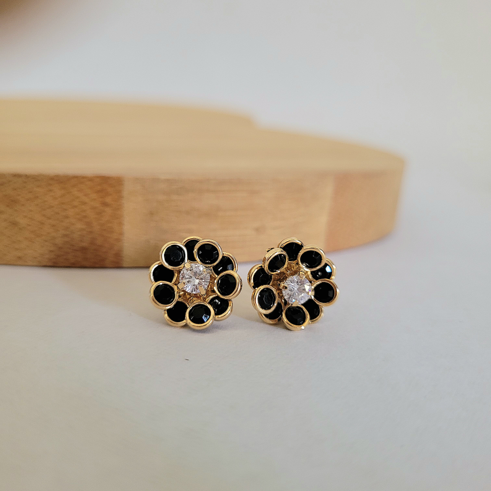 Brinco Flor Preto - #2