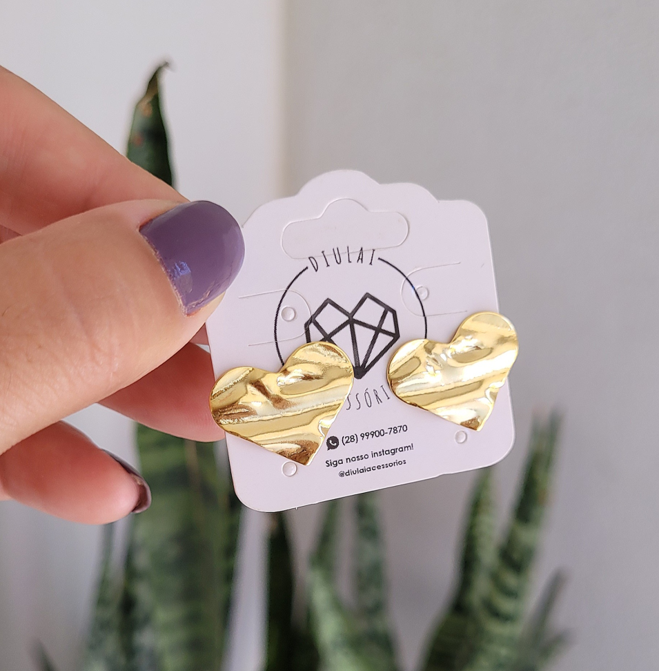 Brinco coração orgânico - #2