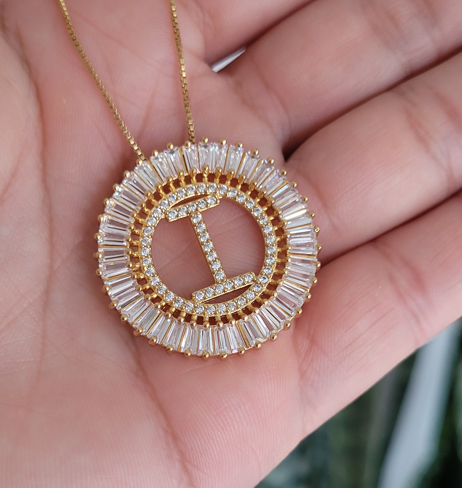 Colar Inicial  I Zircônias Navetes - #1