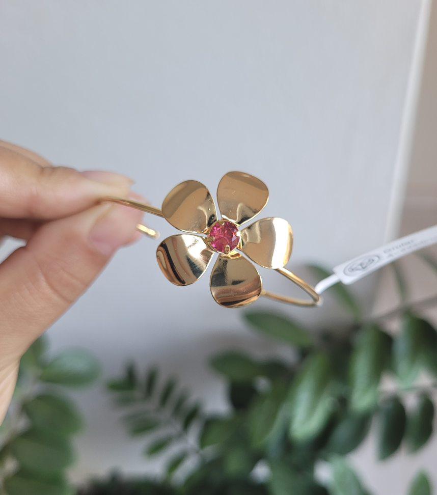 Bracelete Flor com Pedra Zircônia - #2