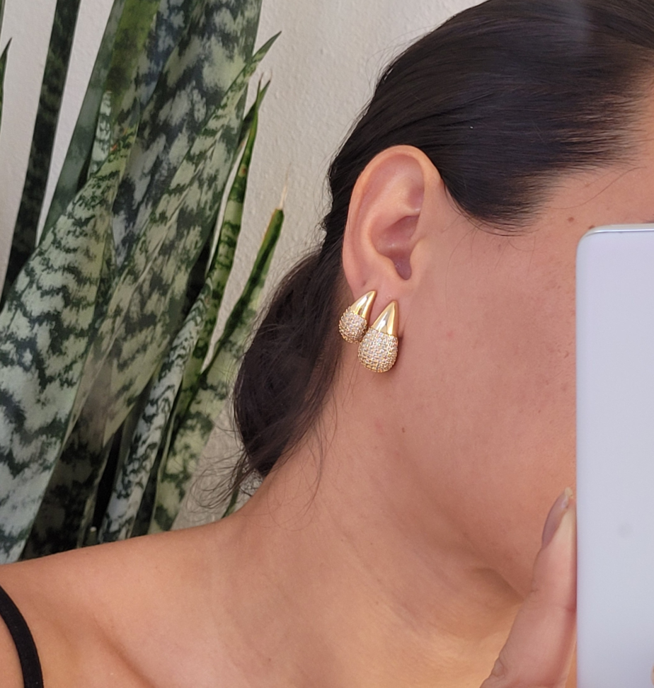 Brinco Gota Cravejado - #2