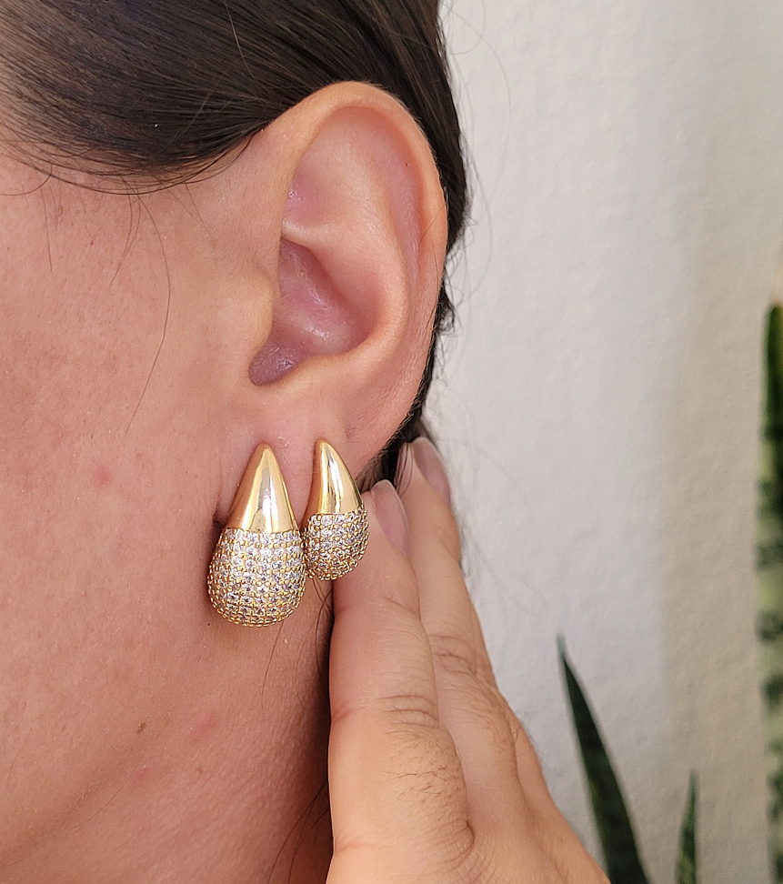 Brinco Gota Cravejado - #5