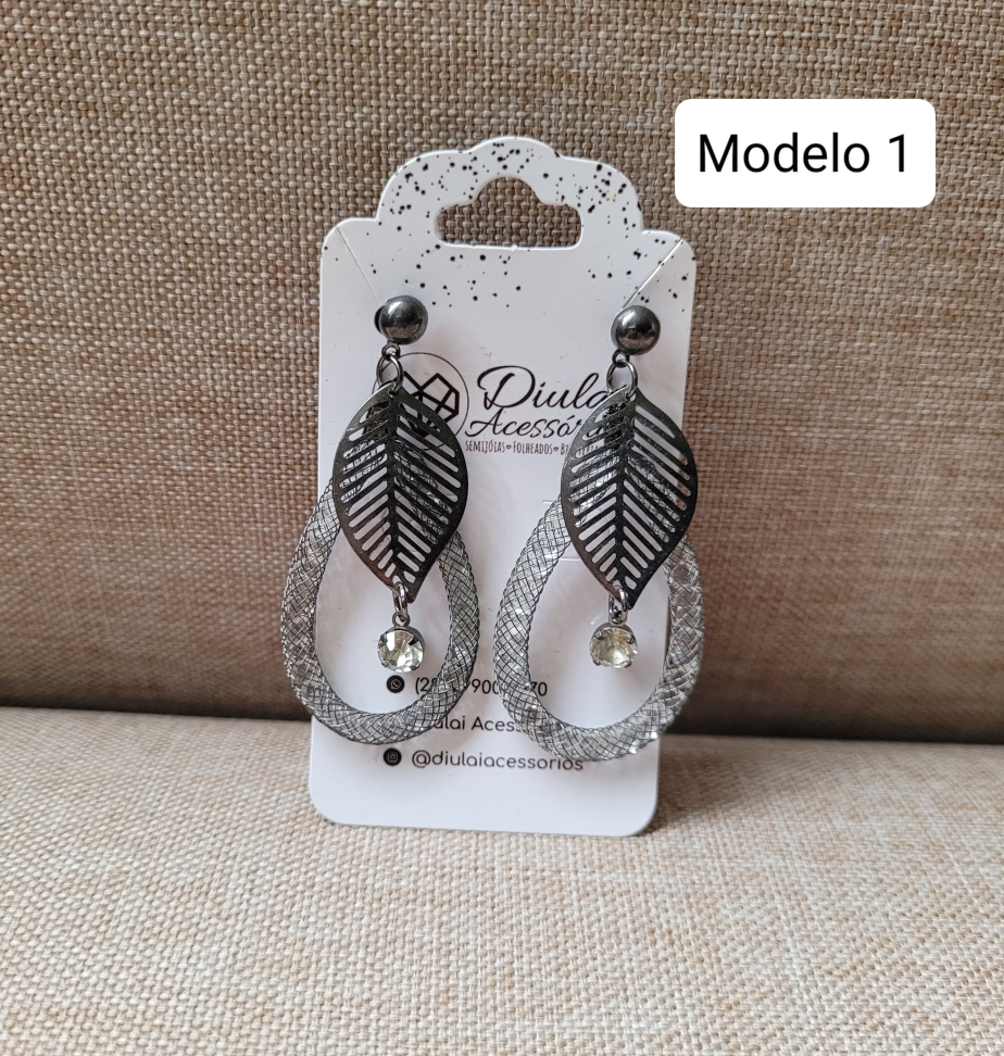 Brinco Tela c/ Cristais - #5