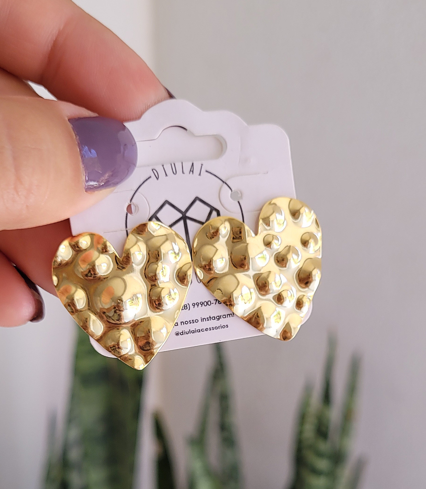 Brinco coração orgânico - #2