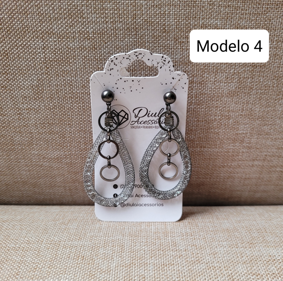 Brinco Tela c/ Cristais - #3