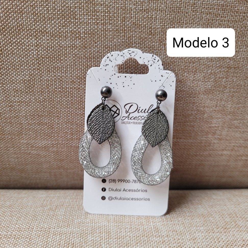 Brinco Tela c/ Cristais - #6