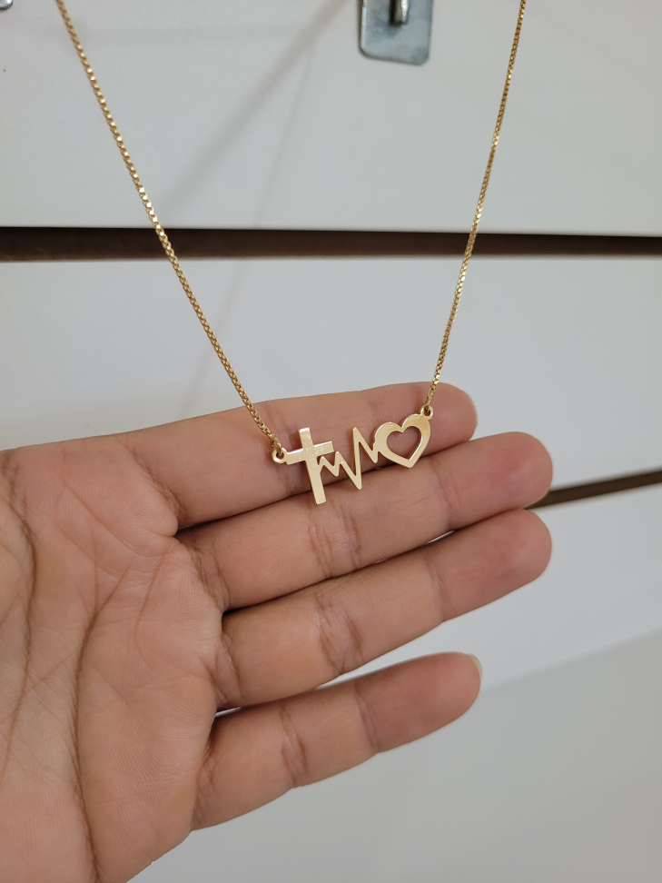 Colar Cruz, batimentos e coração - #1