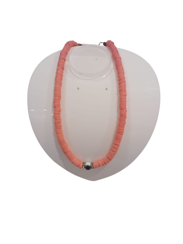 Choker de fimo com olho grego - #2