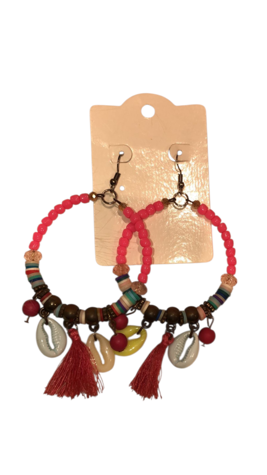 Brinco com búzios e miçangas - #3