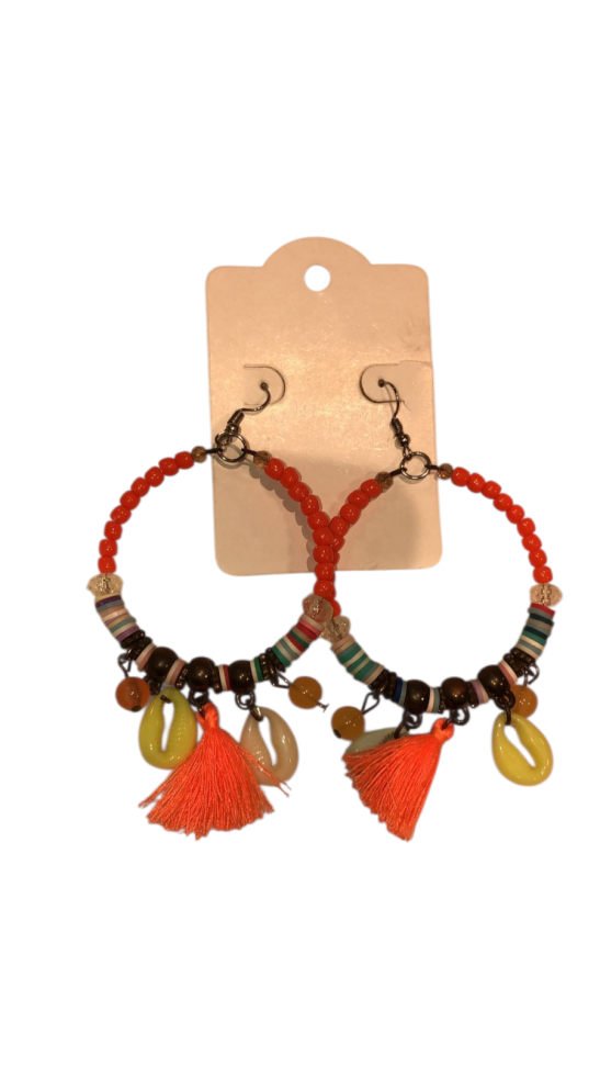 Brinco com búzios e miçangas - #2