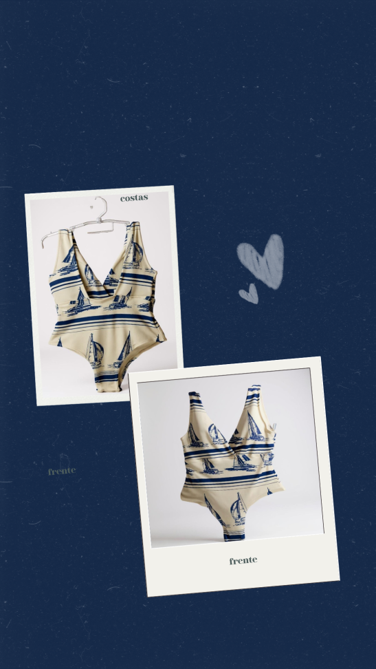 Maiô estampado branco com barcos azuis - #2