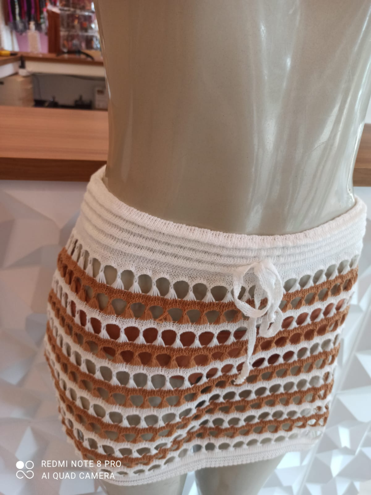 Saia Crochê listrada - #2