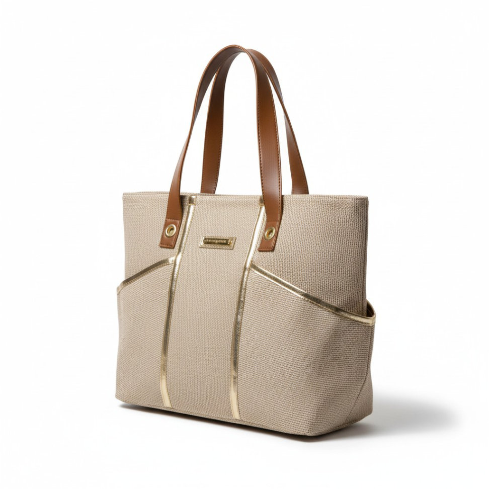 Bolsa Isabel com detalhe dourado