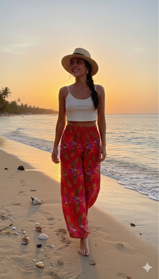 Calça de seda estampa - #3