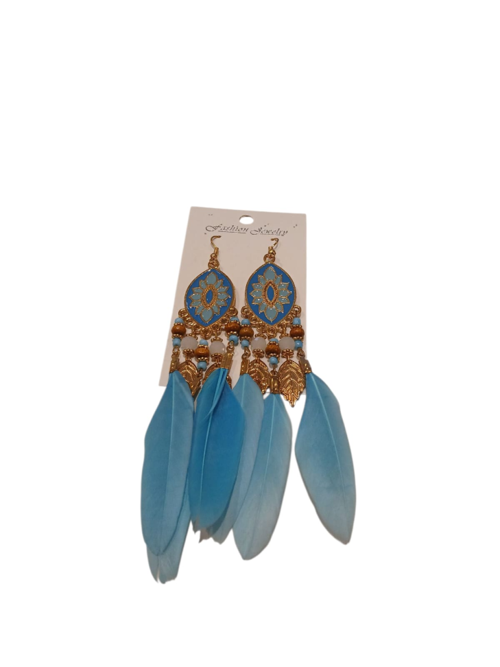 brinco de pena folheadas - #1