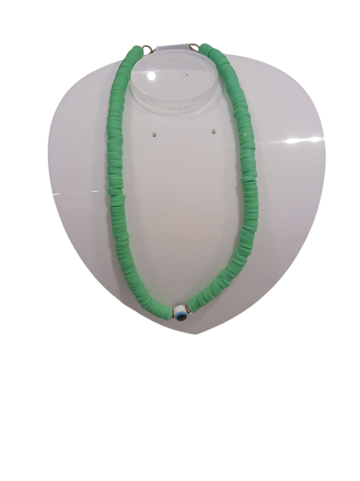 Colar fimo com olho grego - #2