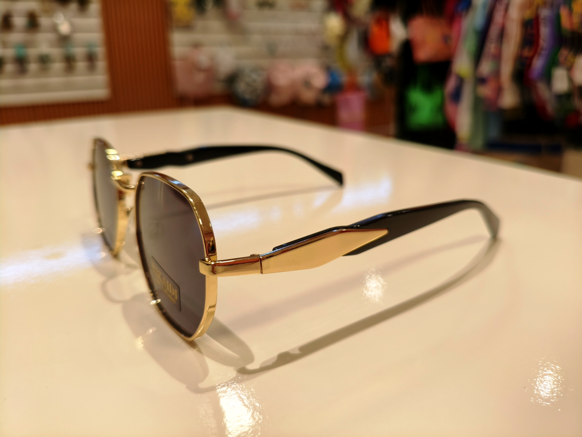 Óculos hexagonal haste colorida - #4